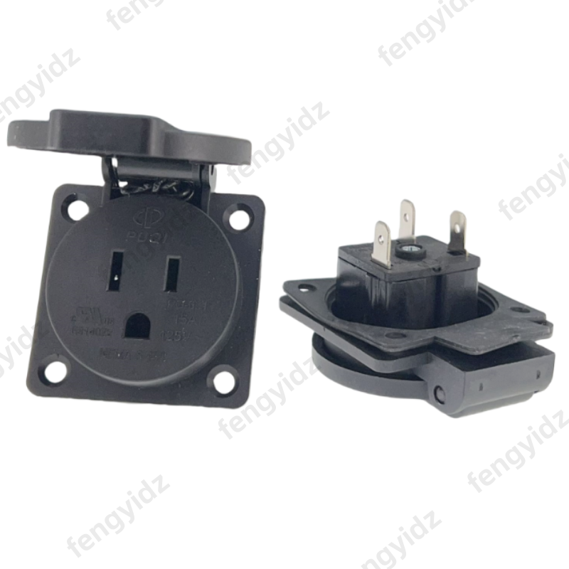Outdoor Power Module - Black 125V 15A 20A IP44 CE