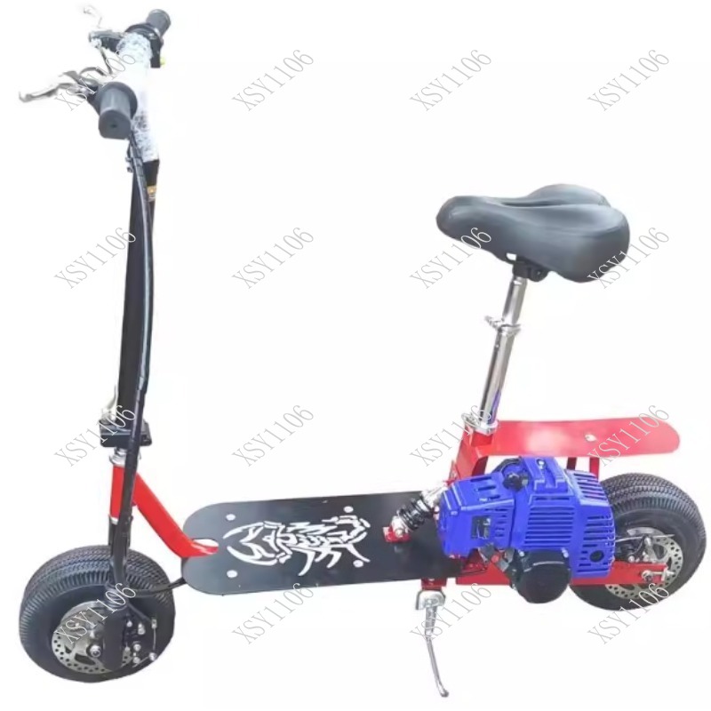 Outdoor Power And Pedal - Foldable 2-Stroke Mini Pedal Scooter Portable