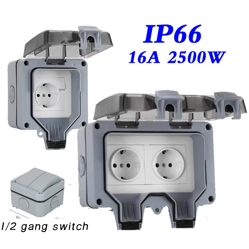 Outdoor Power Module - EU KR Outdoor Wall Waterproof Sockets