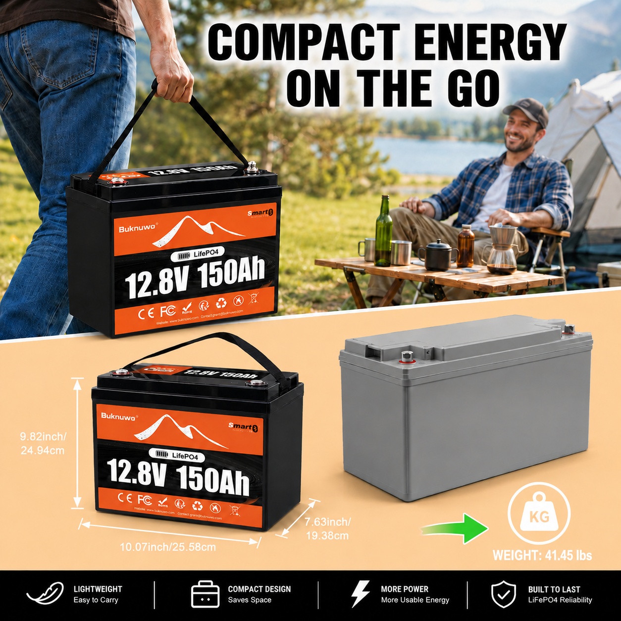 Buknuwo Smart 12V/12.8V 150Ah  - огляд і ціна Outdoor Power Source