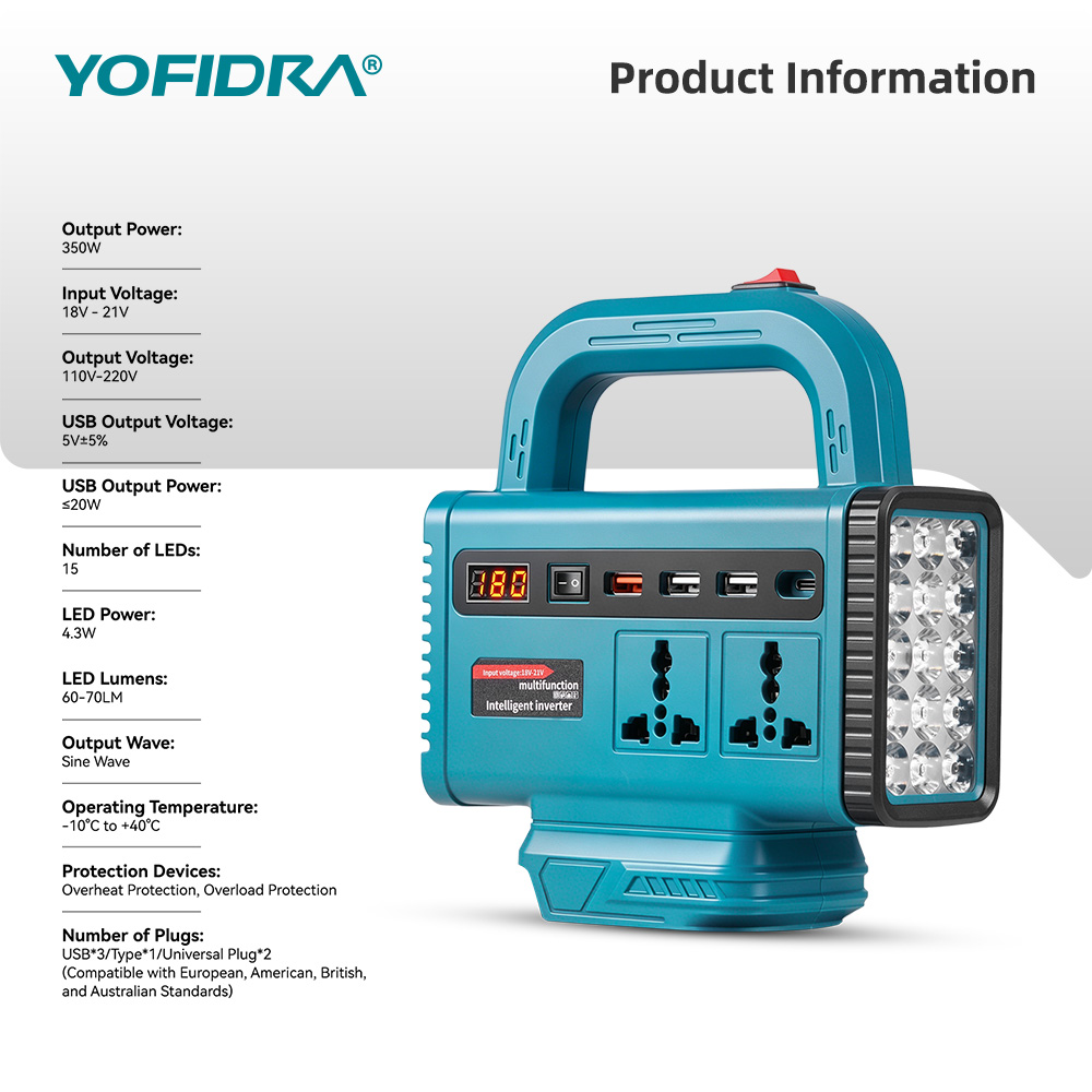 YOFIDRA 220V Portable Power In - огляд і ціна Outdoor Usb Power Outlet