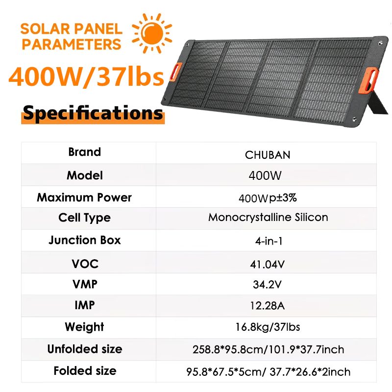 200W Foldable Solar Panel 400w - огляд і ціна Outdoor Power Source